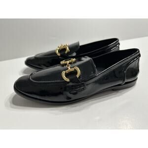 Jeffrey Campbell Black Gold Horse Bit Loafer Size 7